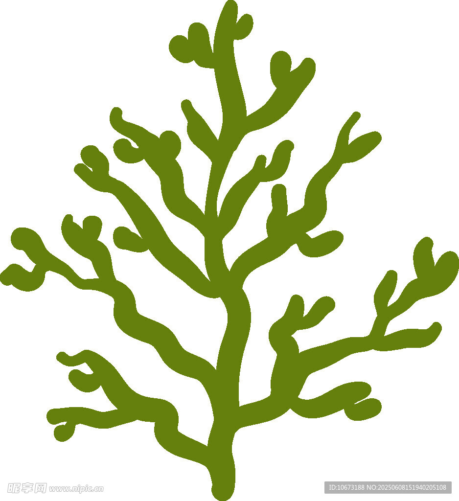 绿色树枝状植物图案