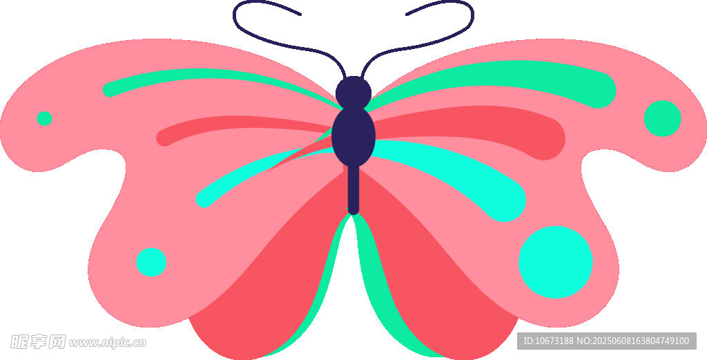 粉色蝴蝶插画