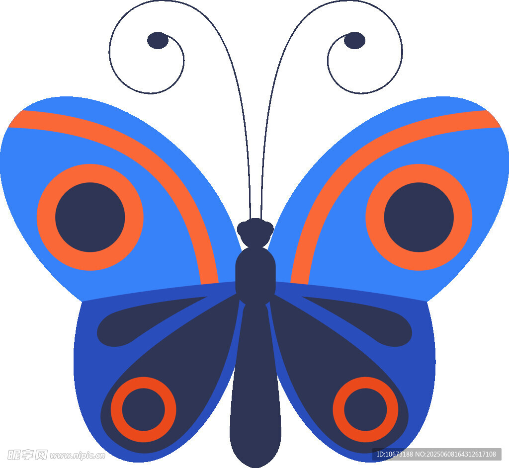 蓝色蝴蝶插画