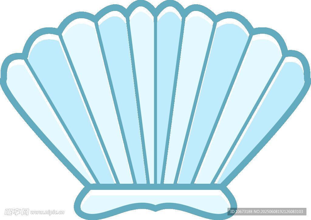 浅蓝色扇贝图标