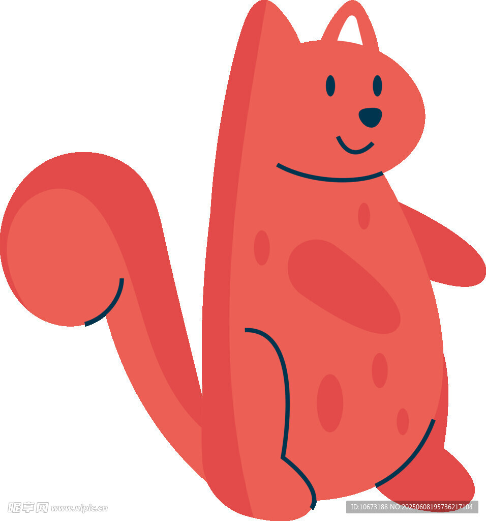 站立的橙色卡通猫咪