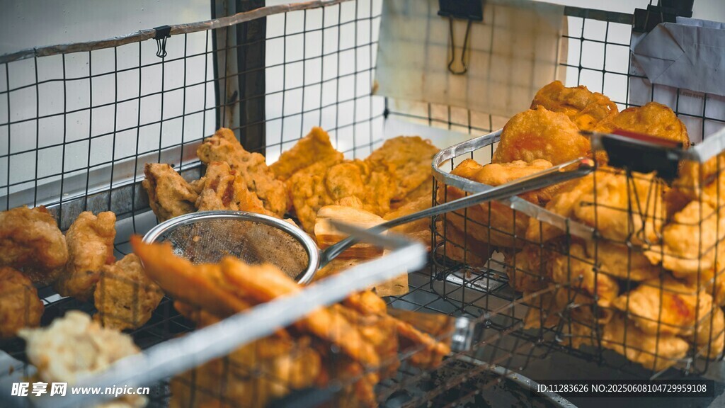 美味诱人的油炸食物展示