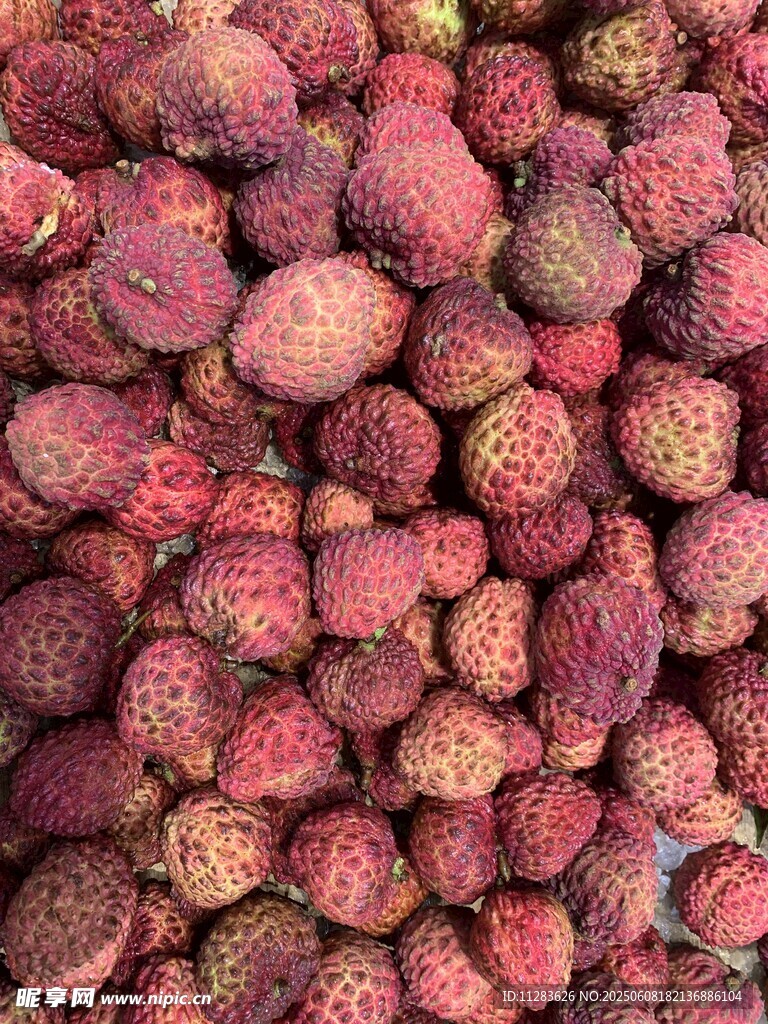 新鲜饱满的荔枝果实