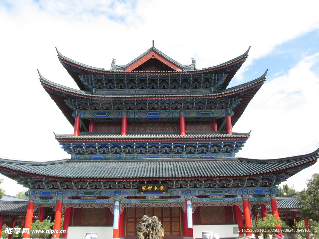 中式古建筑塔楼景观