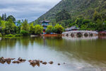 山水湖畔中式景致风光