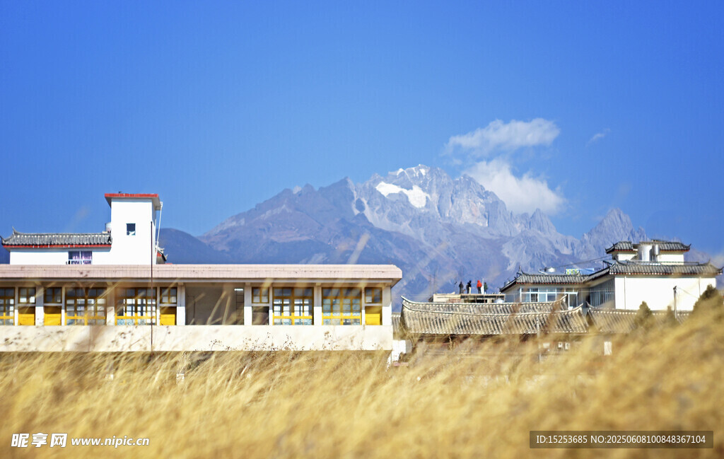 富士山下的田野与建筑