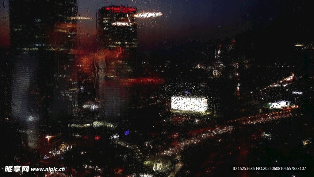 夜幕下的璀璨城市景观