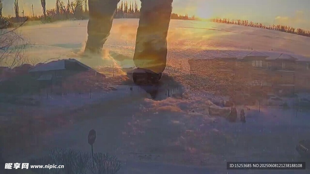 夕阳下的静谧水边景象