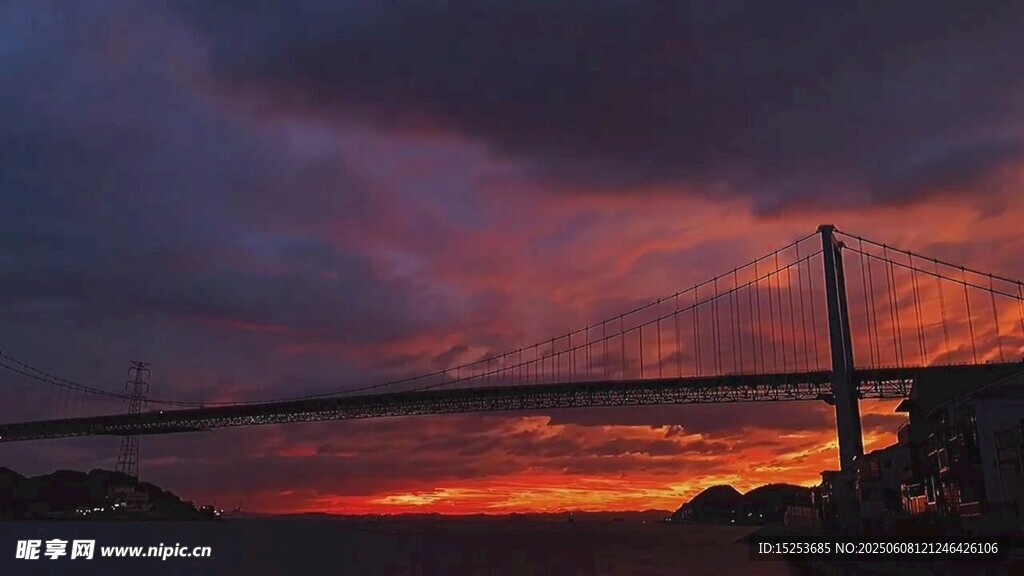 夕阳下的城市天际线