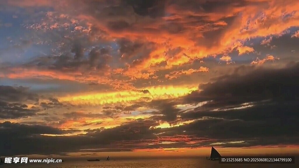 海边壮丽日落美景