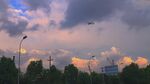 黄昏时分的城市天空景色