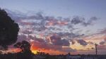 夕阳下的绚烂天空美景