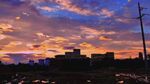 城市黄昏绚丽天空美景
