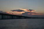 日落夕阳黄昏海边大桥晚霞