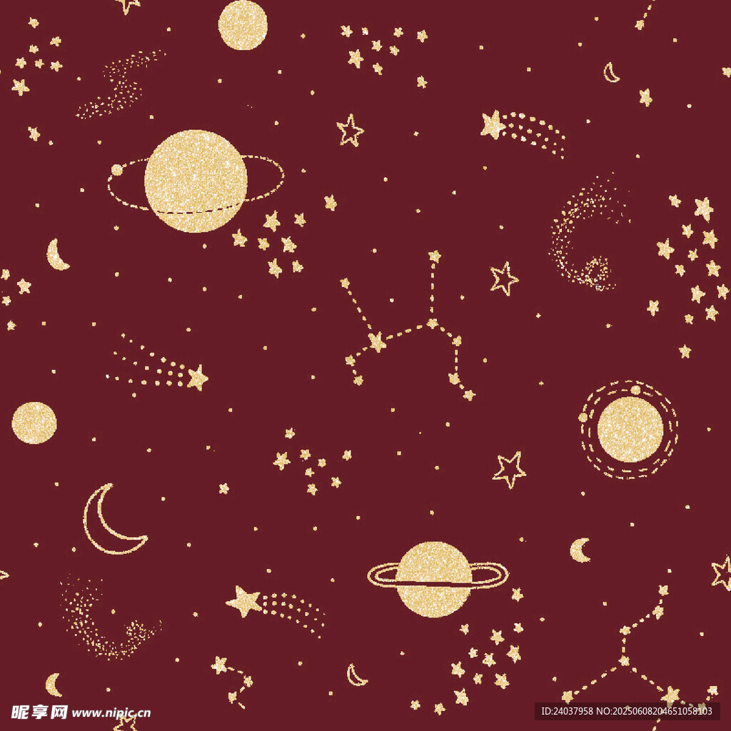 梦幻星空宇宙元素图案