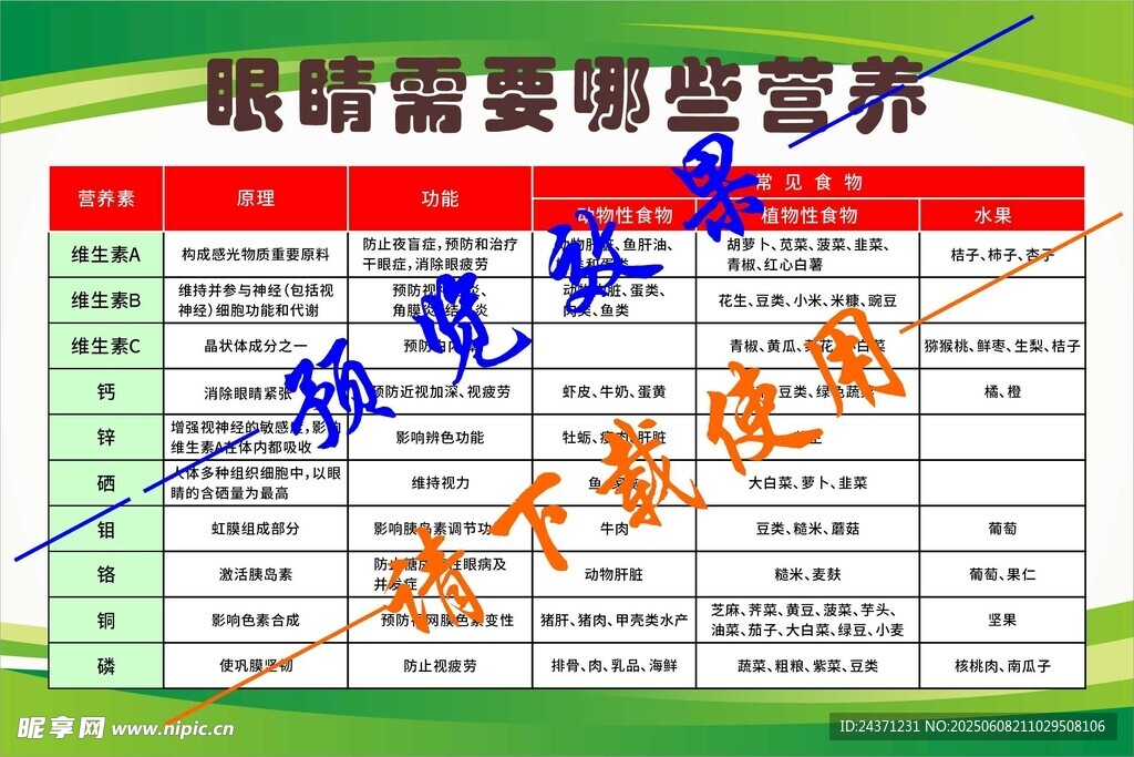 眼睛需要哪些营养
