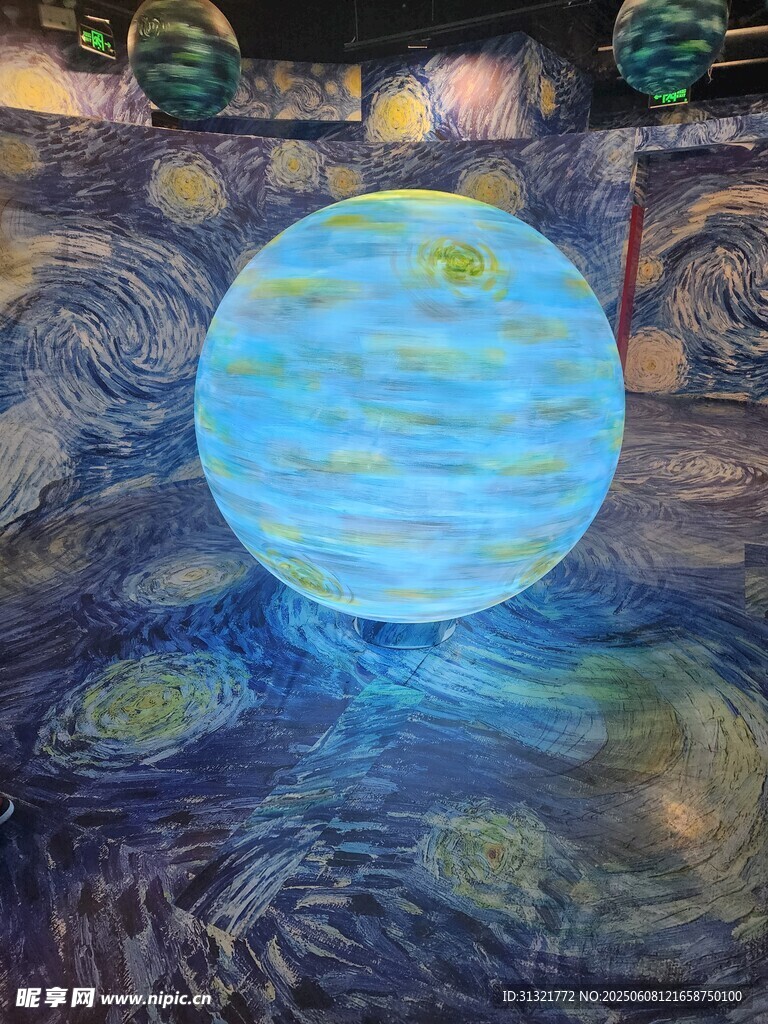 梦幻星空球体艺术场景