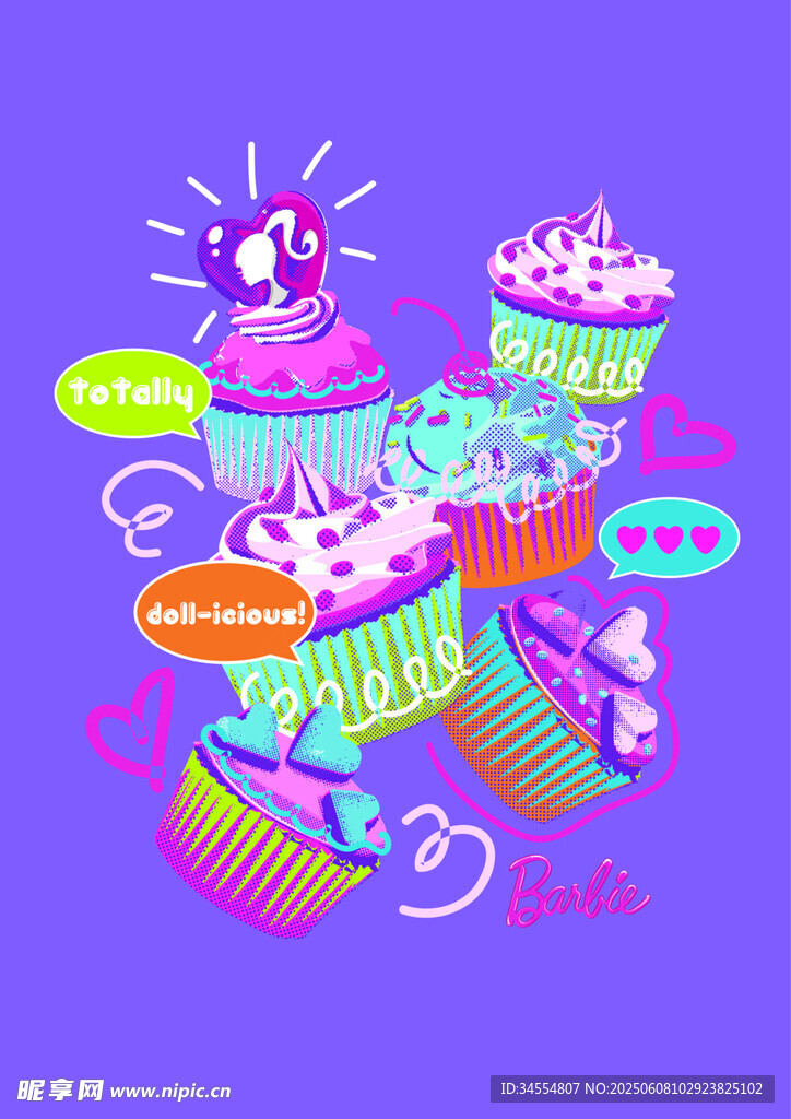 缤纷纸杯蛋糕插画