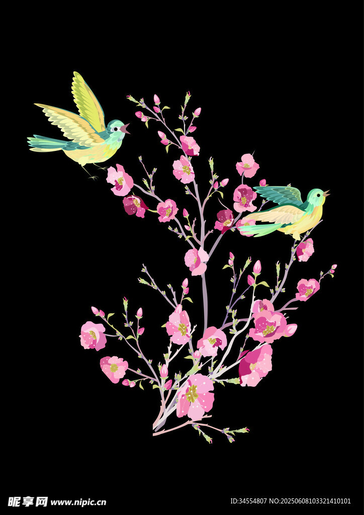 花鸟枝头绘 春意烂漫