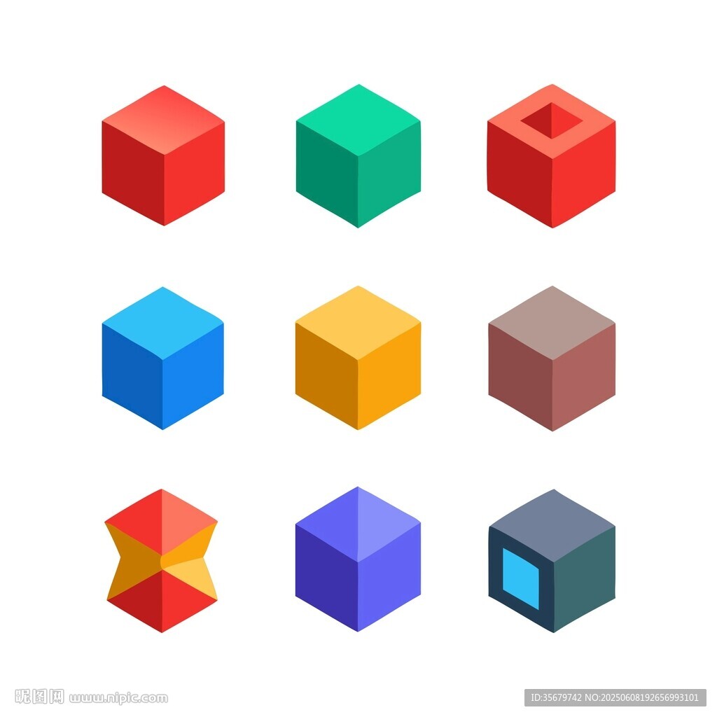 多彩立体几何图形集合