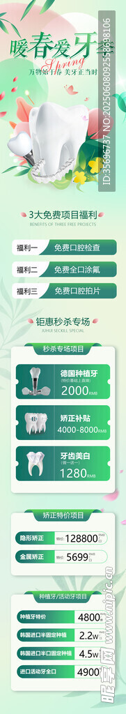 春季春日踏青牙科促销