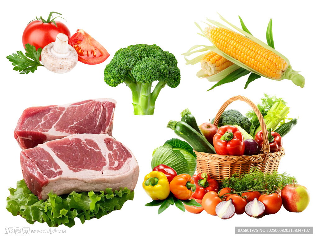 新鲜肉类 蔬菜