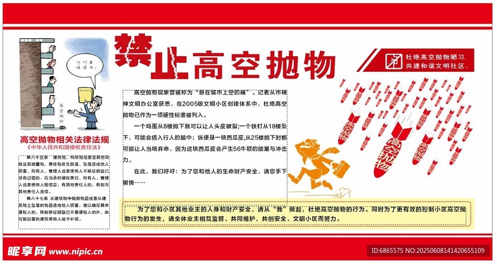 禁止高空抛物宣传海报