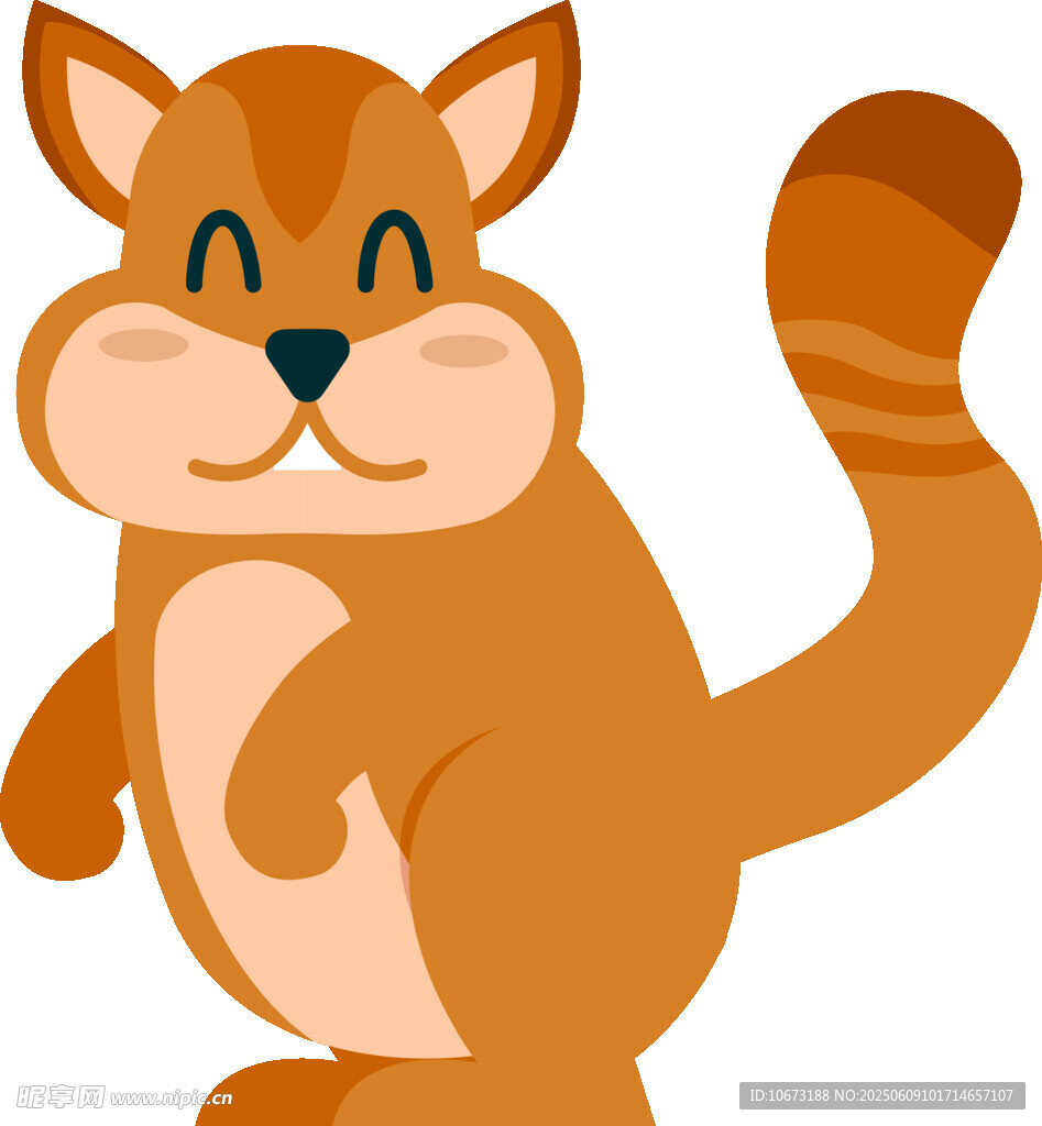 可爱站立橘猫卡通形象