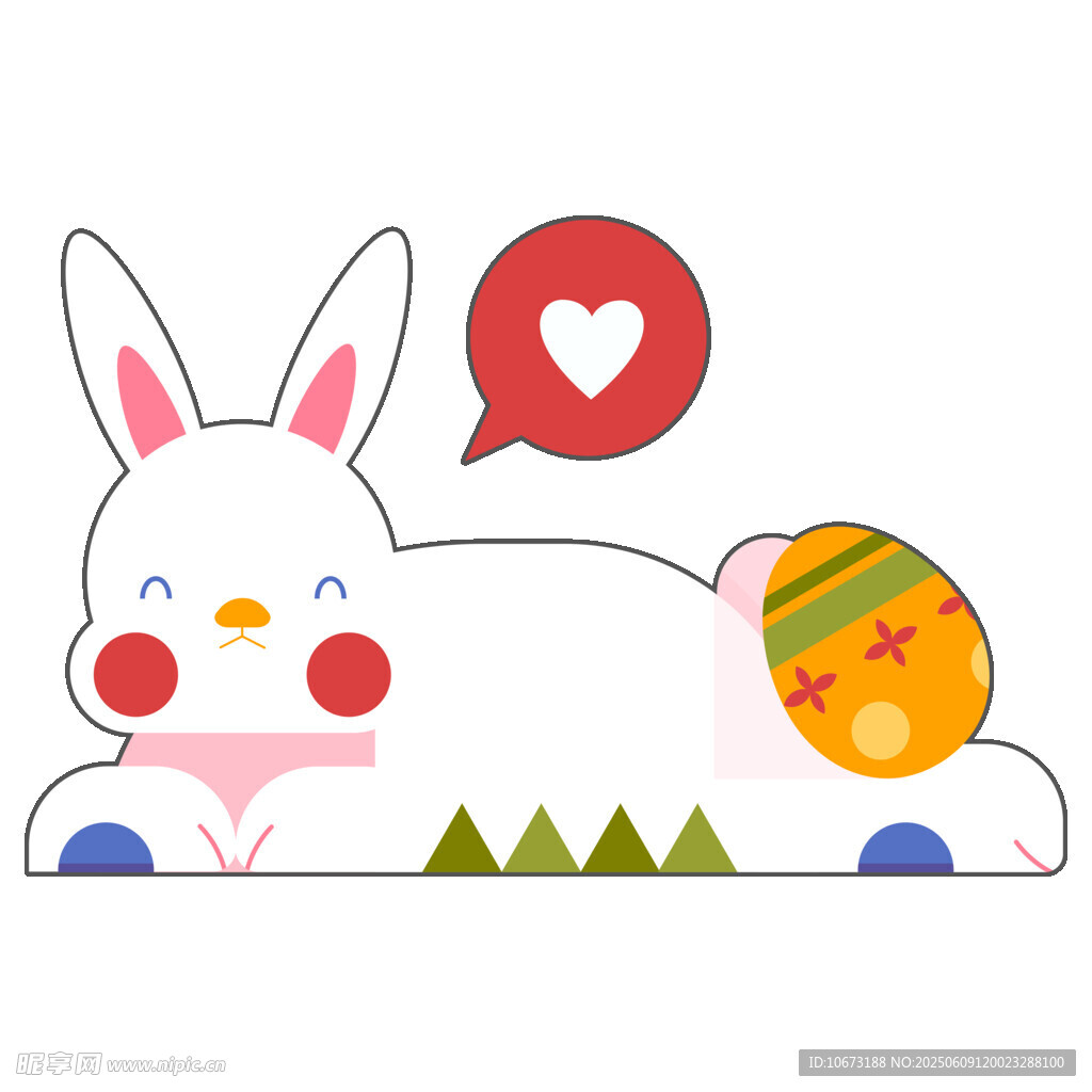 可爱白兔与彩蛋的温馨画面