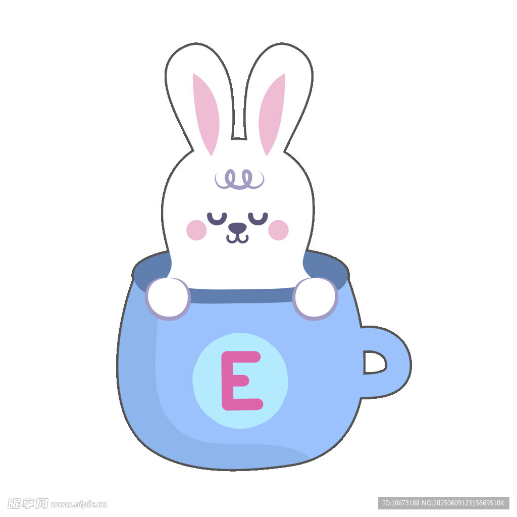 杯子里的可爱小兔