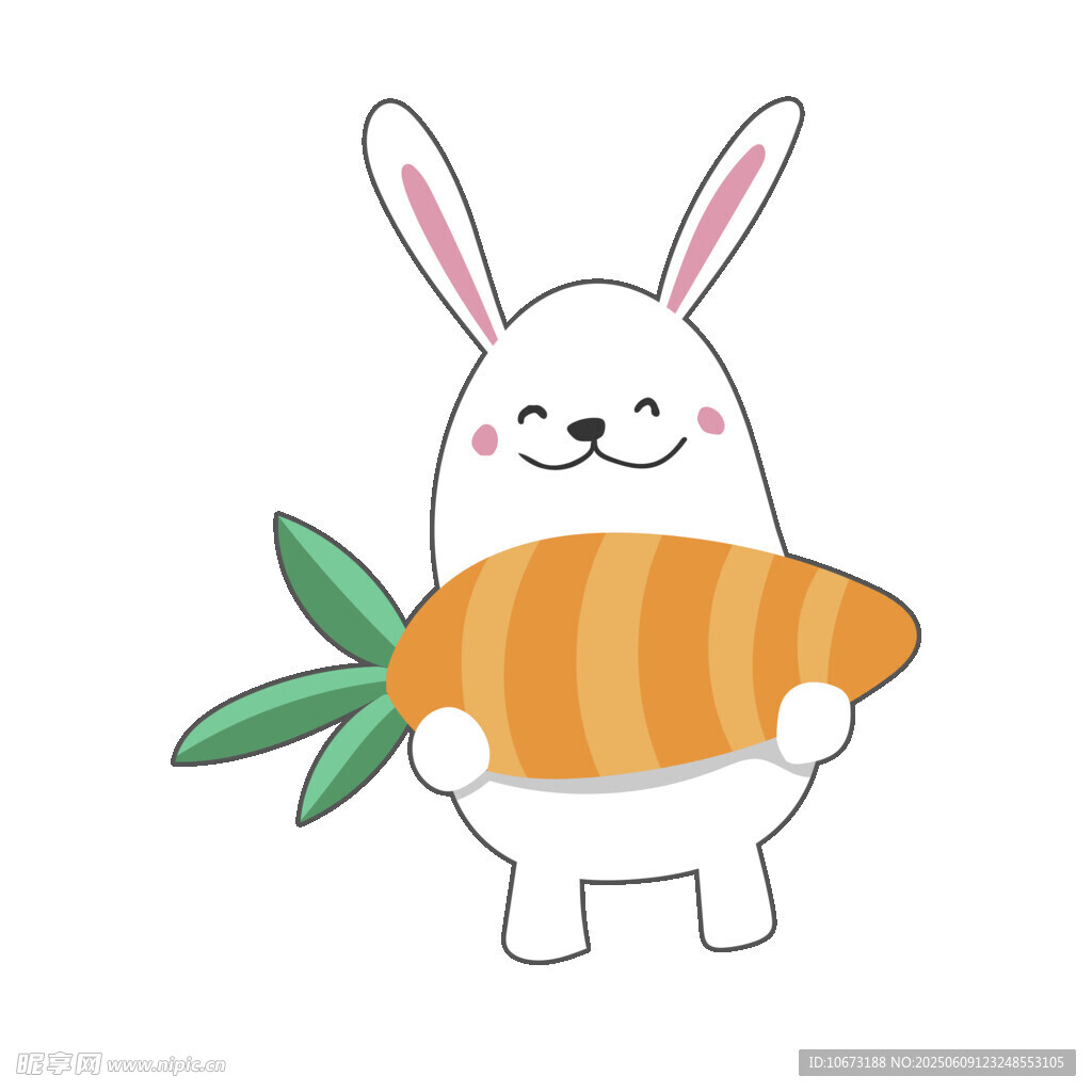 可爱兔子抱大胡萝卜