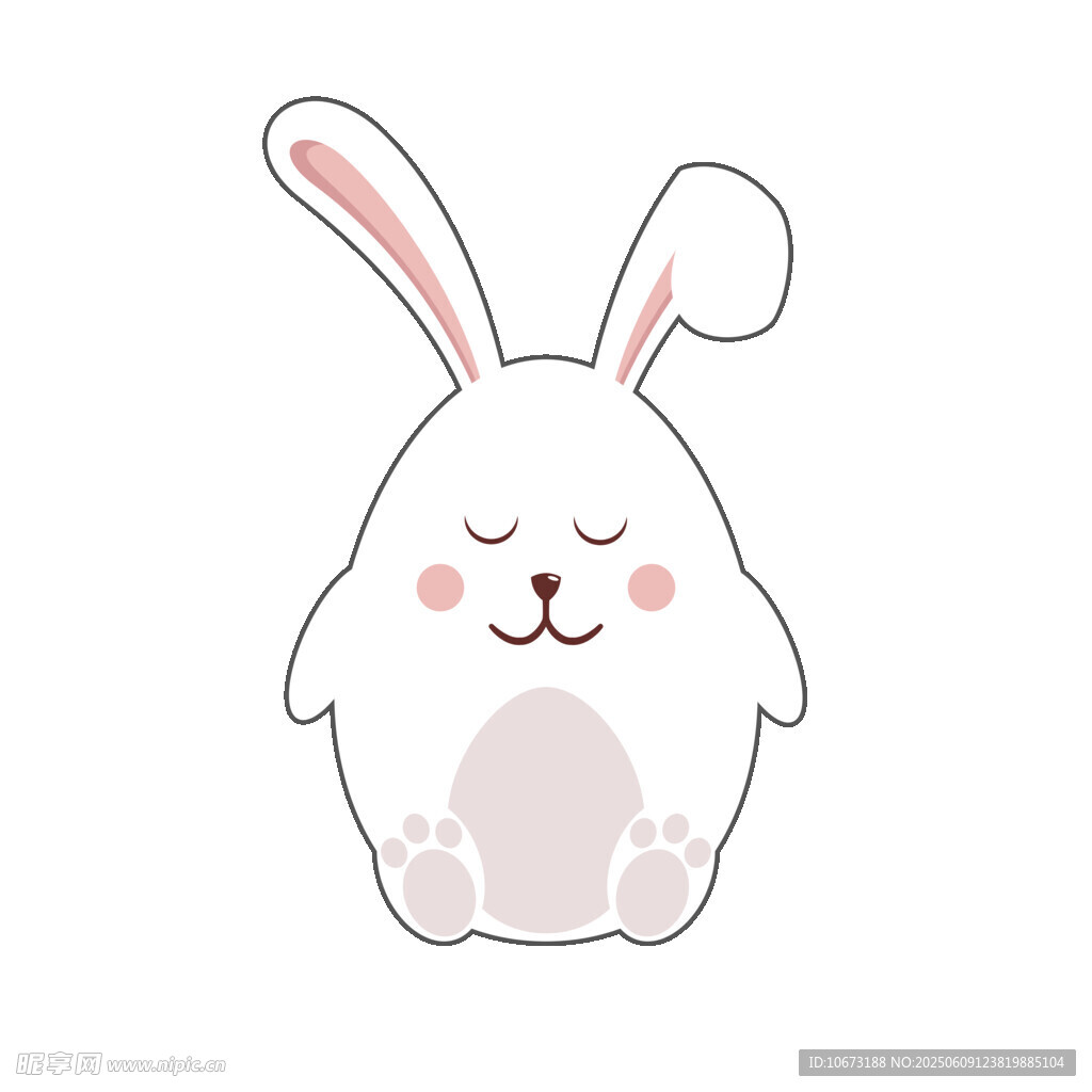 可爱闭眼小兔子插画