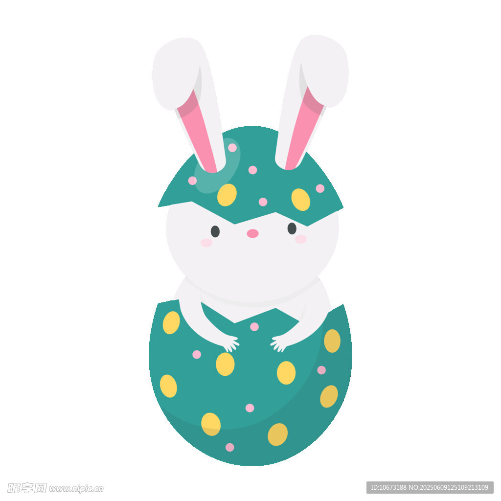 兔子藏于彩蛋中插画