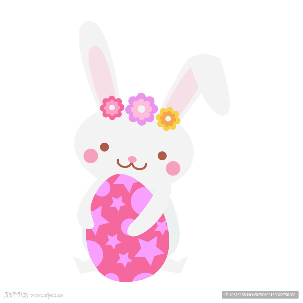 可爱兔子抱彩蛋