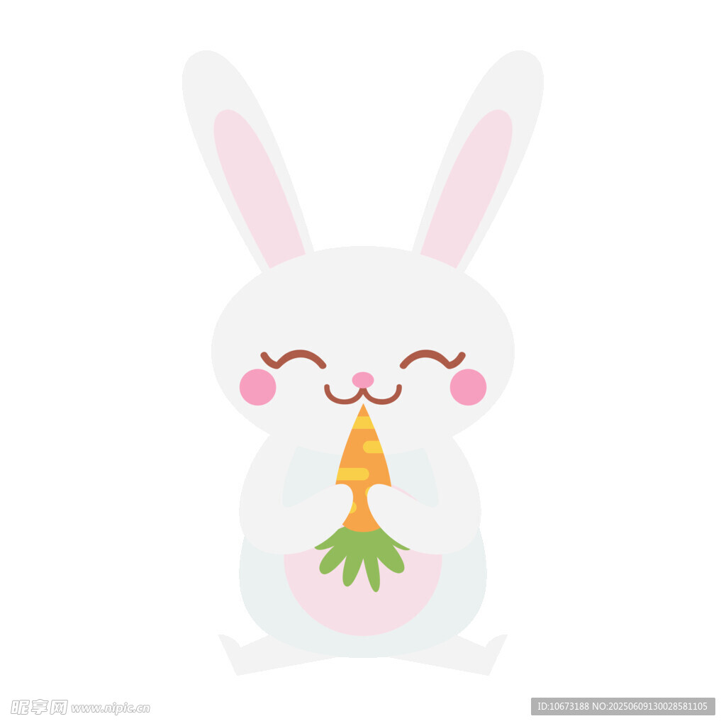 可爱白兔抱胡萝卜