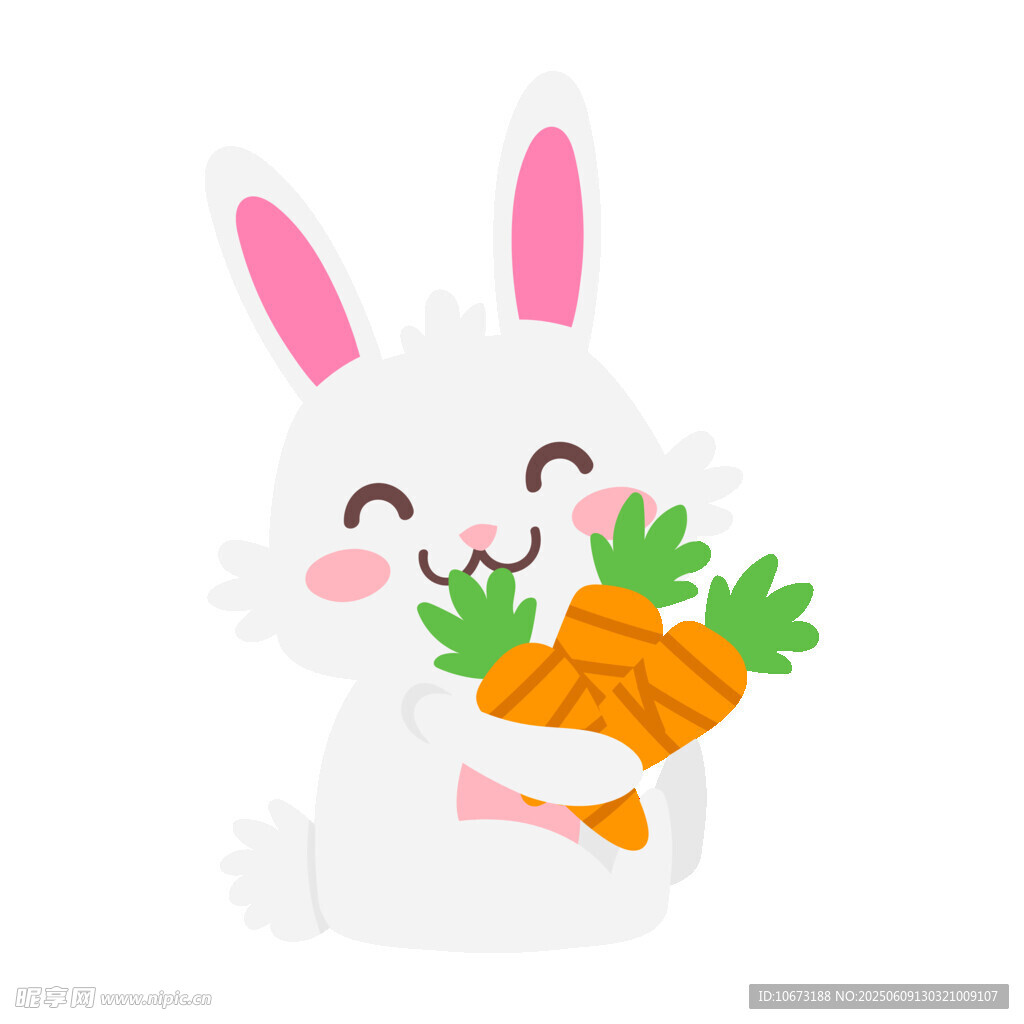 抱胡萝卜的可爱白兔