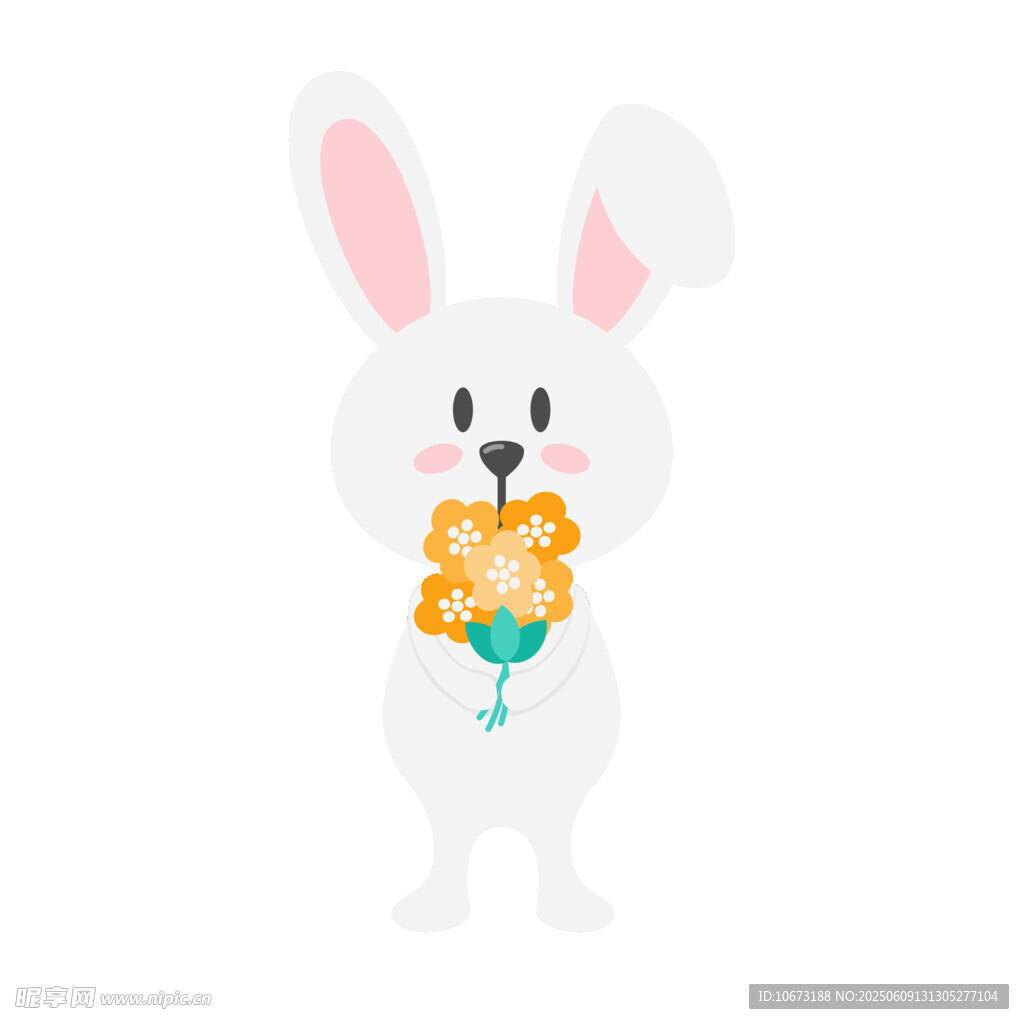 白兔捧花