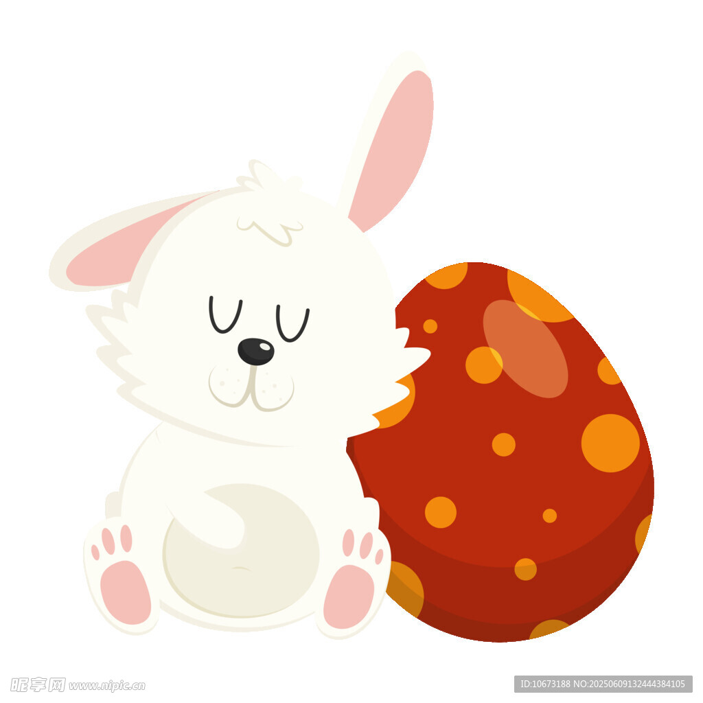 白兔与彩蛋的可爱画面