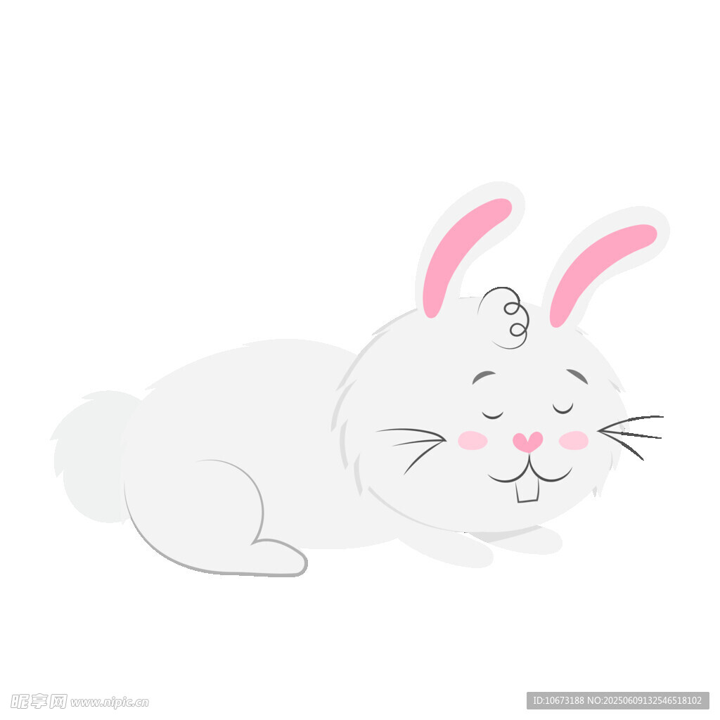 可爱白兔惬意休憩