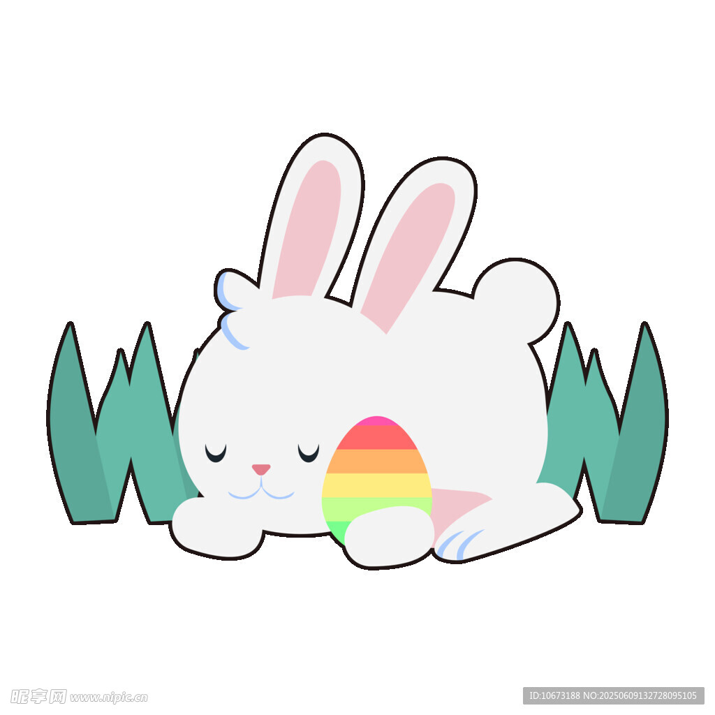 熟睡的彩虹小兔