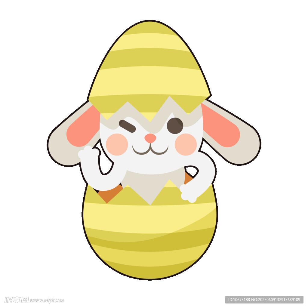 蛋壳中的可爱小兔