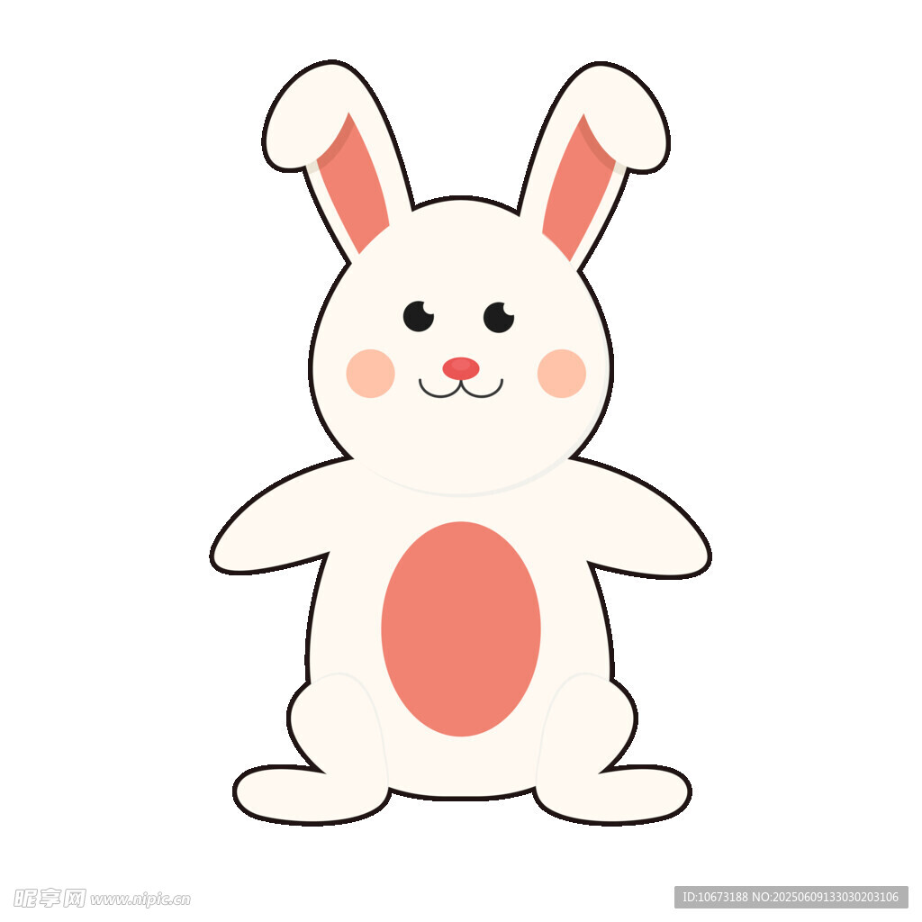 可爱站立小兔子插画