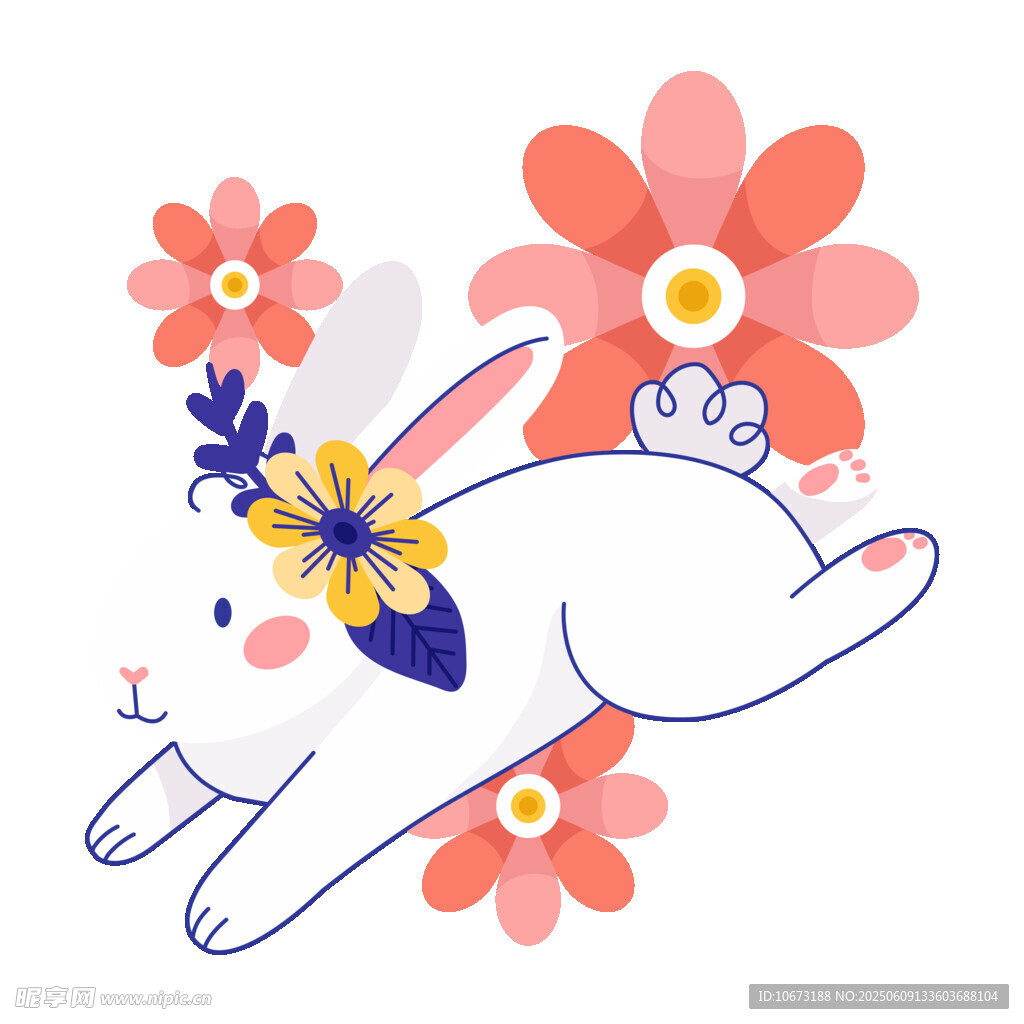 跳跃的花朵小兔