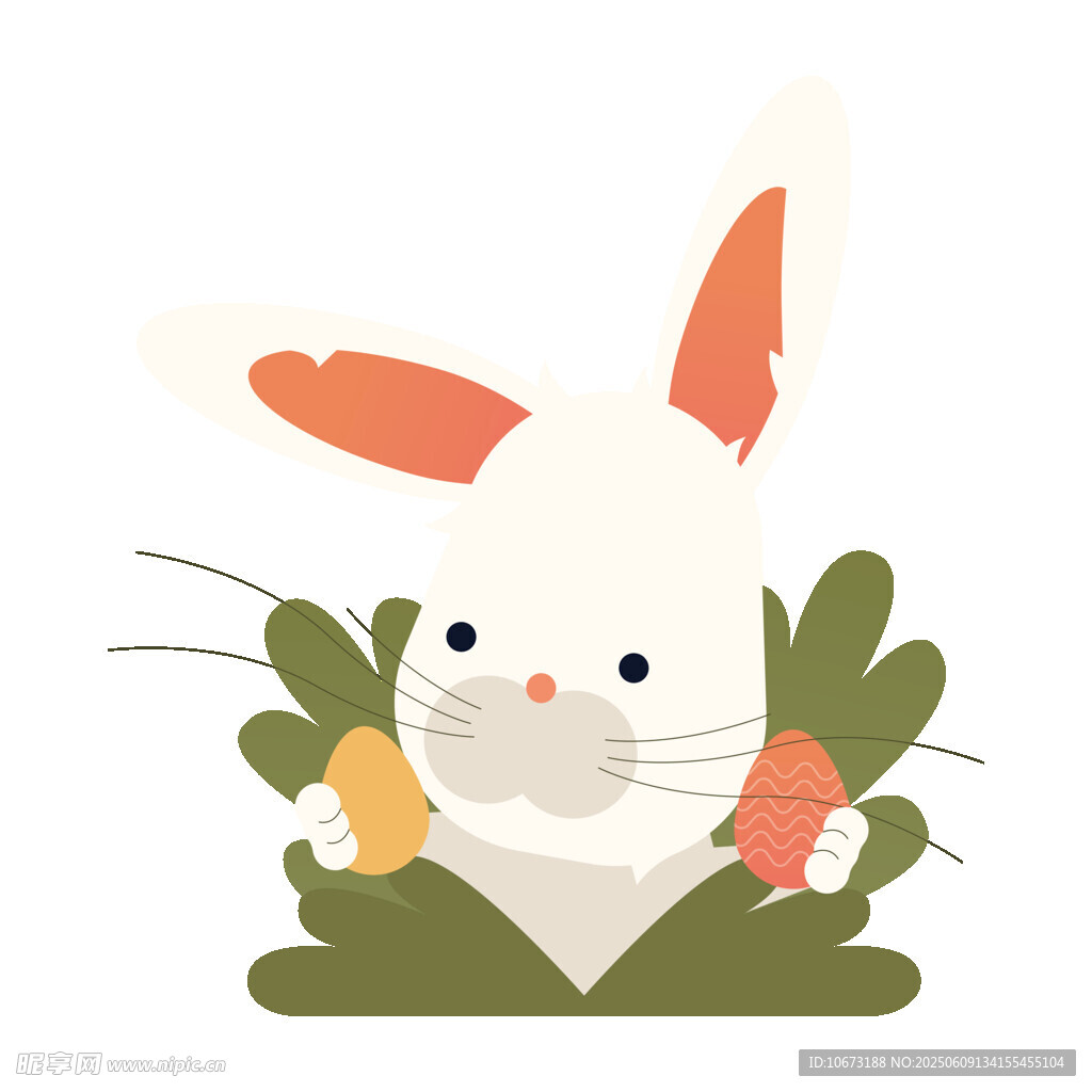 可爱白兔与胡萝卜插画