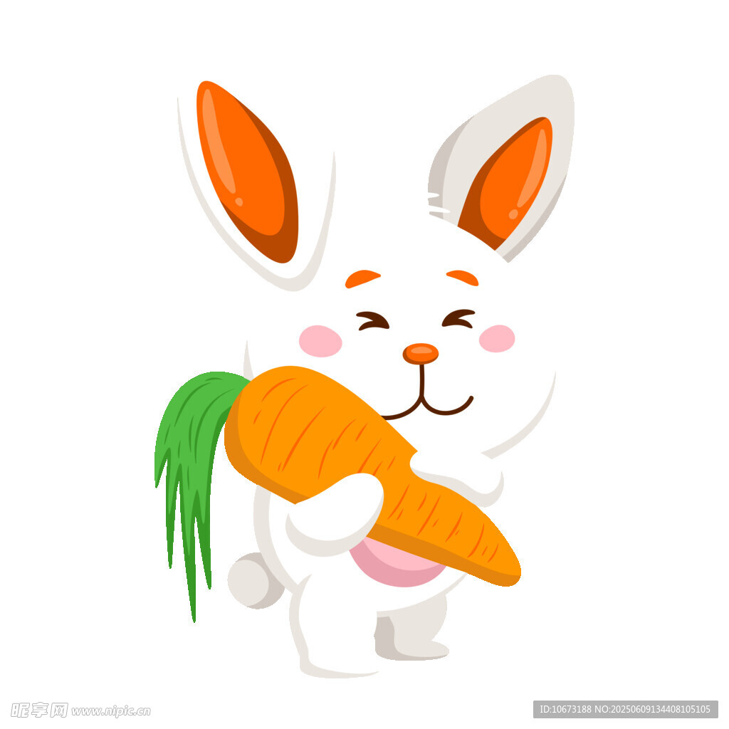 可爱白兔抱胡萝卜