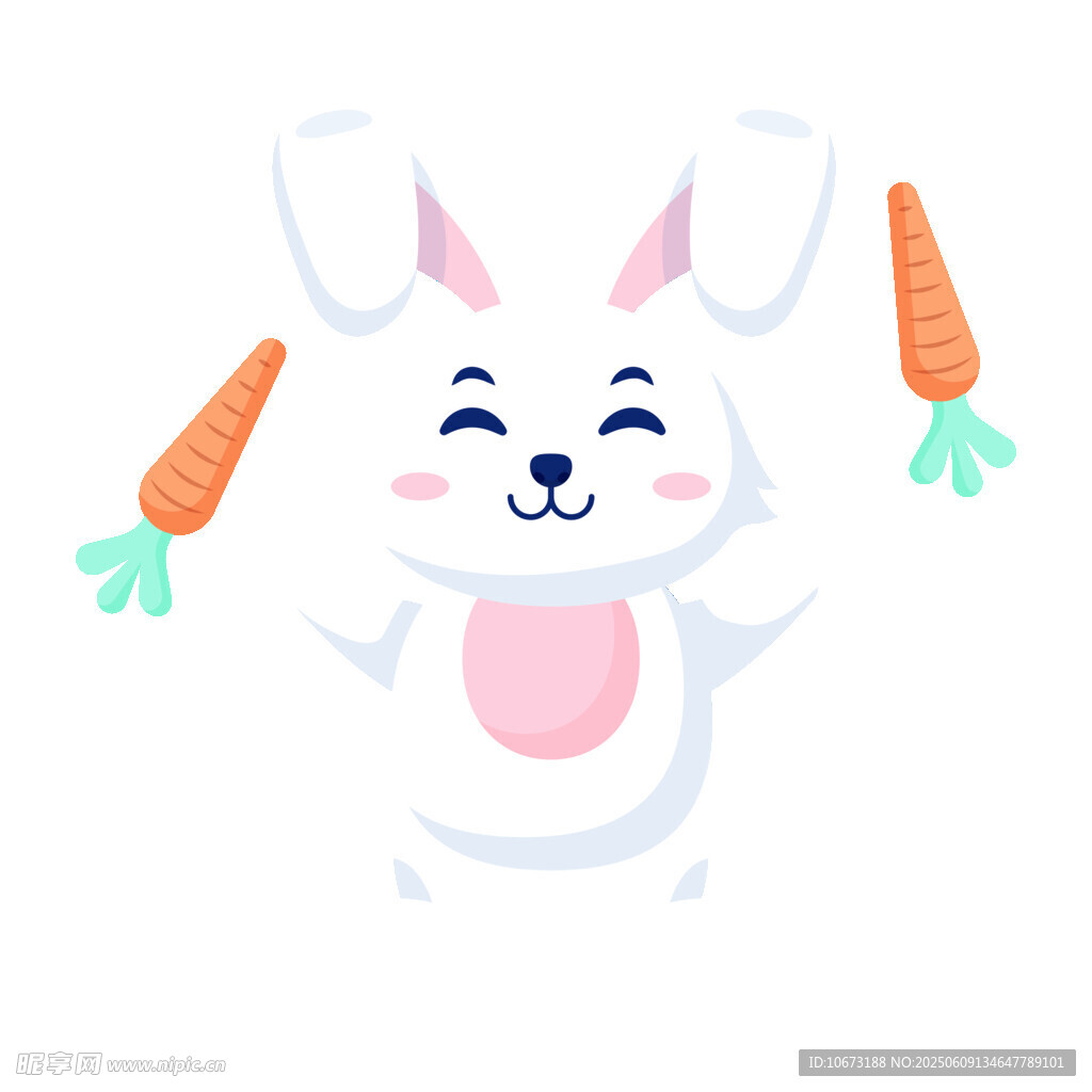 可爱白兔与胡萝卜
