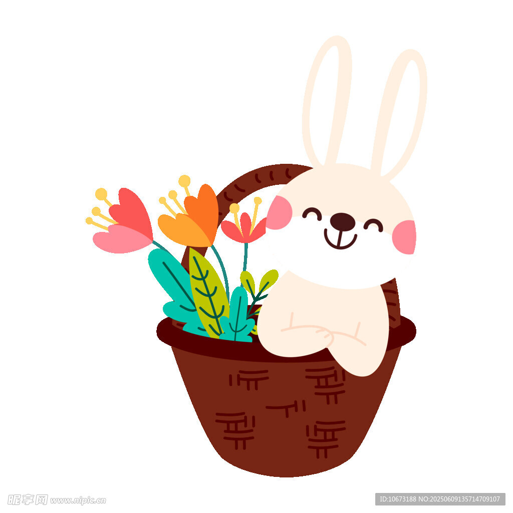 兔子抱花篮