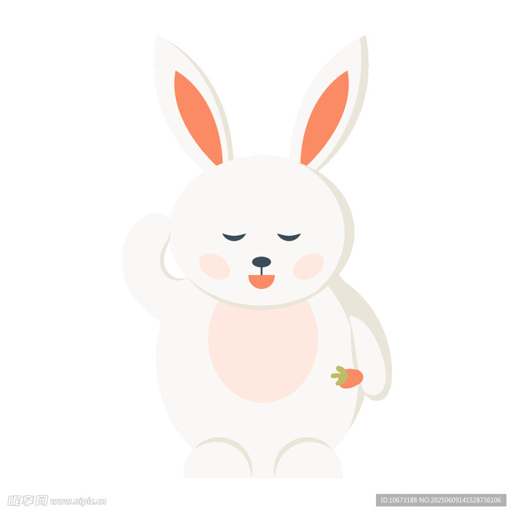可爱白兔手持草莓
