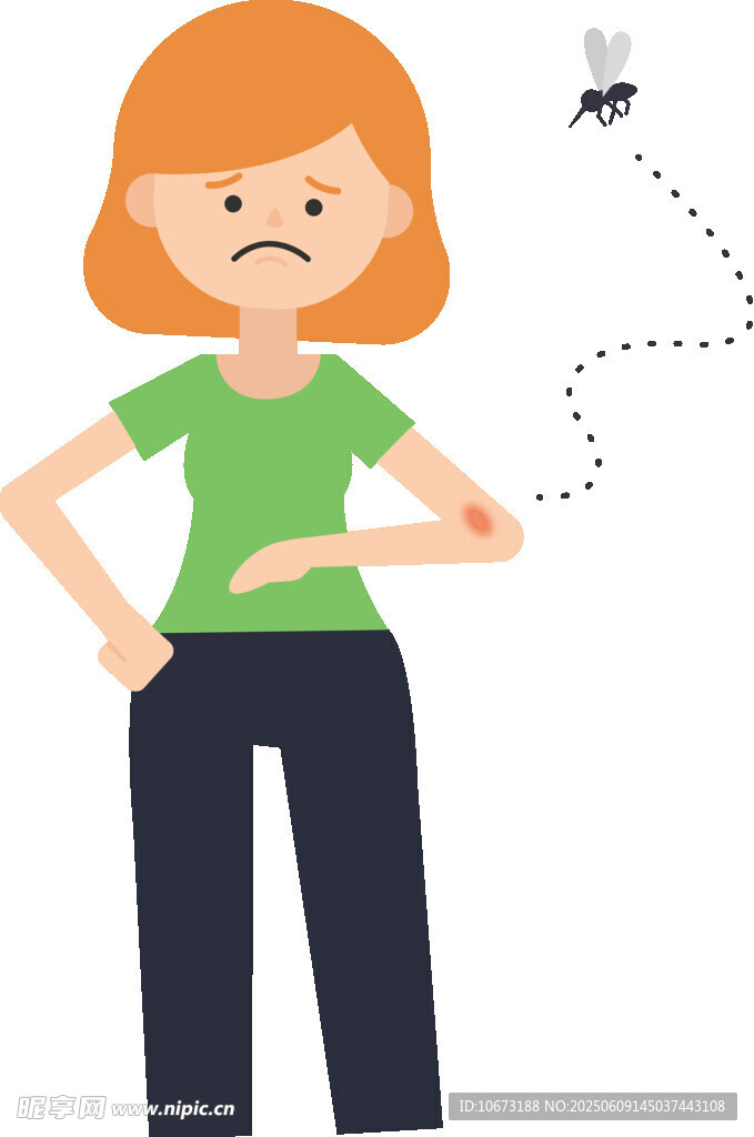 女子苦恼于身边飞虫