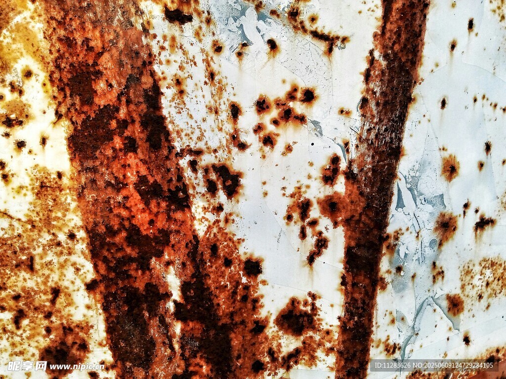 生锈金属表面纹理特写
